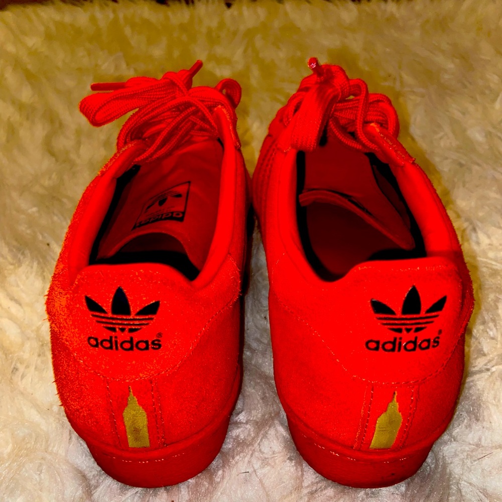 Red suede Adidas